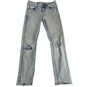 American Eagle Mens Slim Jeans 26x28 Extreme Flex Light Wash Thrashed Y2K Skate